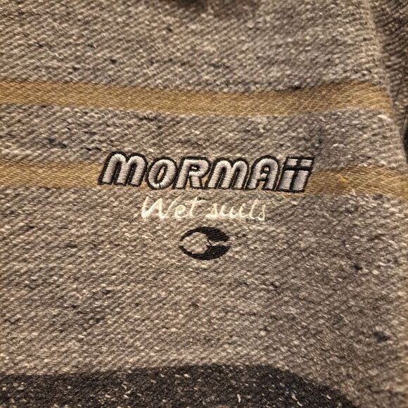 Mormaii Wetsuits vintage full zip shirt jacket shacket coat gray stripe unisex L - Picture 3 of 10